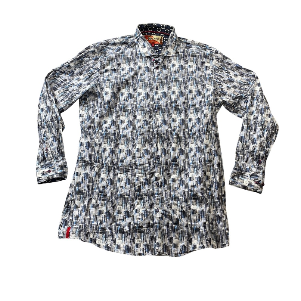 Sloane 2 XLT Long Sleeve Button-Down Abstract Pattern Inner Collar Accent